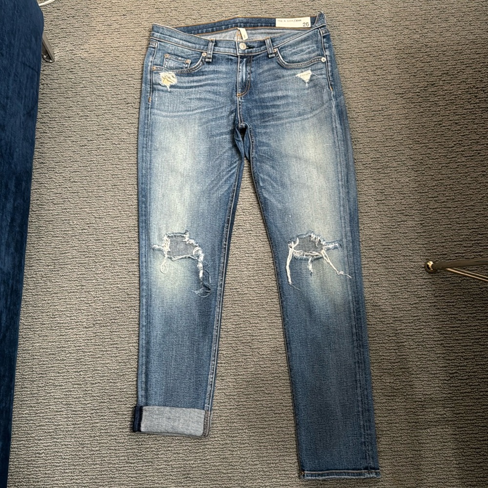 Rag&Bone Jeans women’s Dash distressed jeans color Wembly Size 26